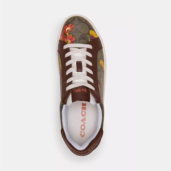 NWT Coach Clip Low Top Sneaker In Signature Canvas With Floral Print size US6 - Picture 3 of 12